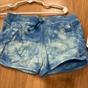 Blue Tie-Dye Girls Shorts